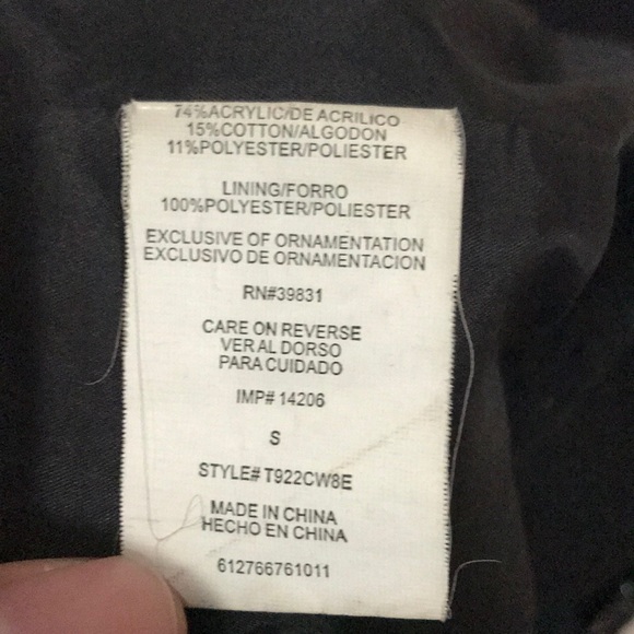 Jacket warm Double Breasted Black Pea Coat - Picture 5 of 5